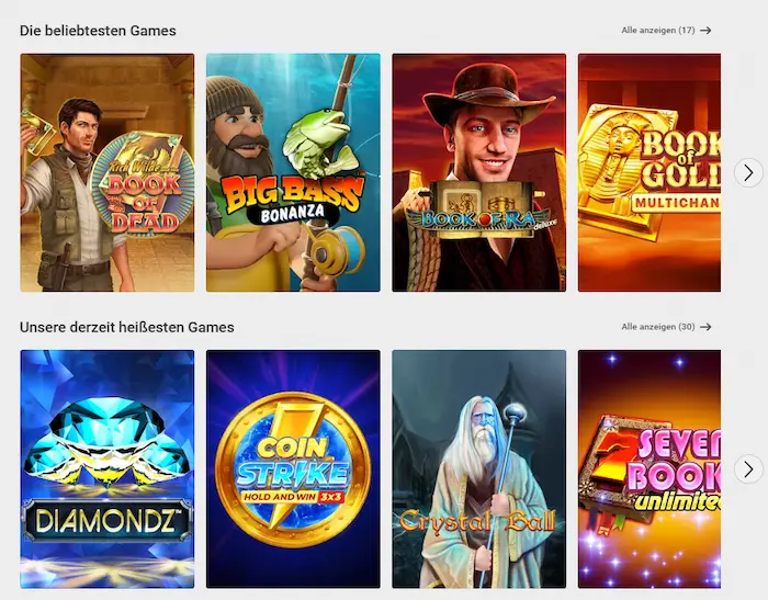 InterWetten Casino spiele